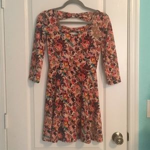 Quarter Sleeve Floral Dress